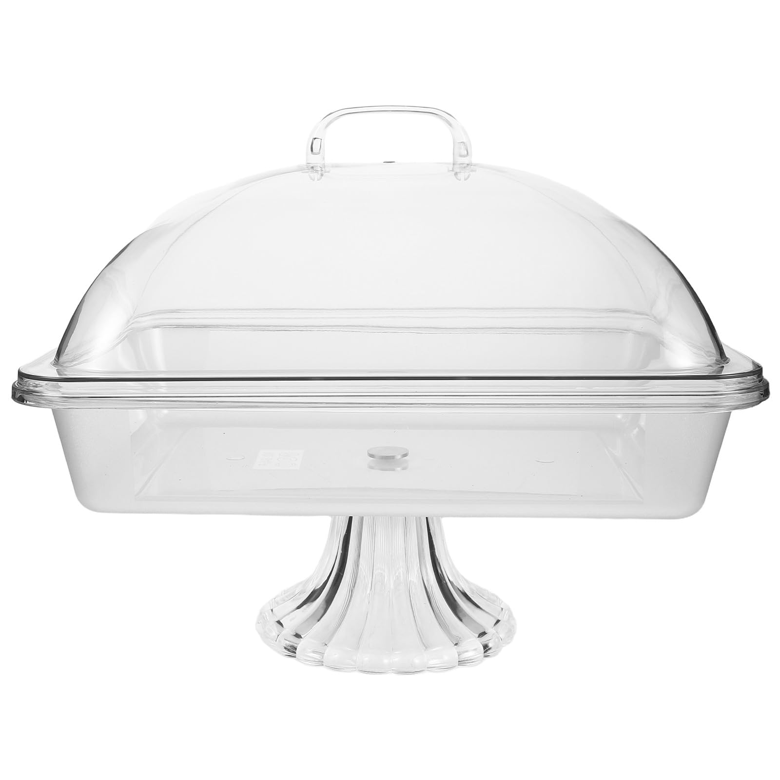 Veemoon Vassoio per servire Cibo: Piatto per servire Cibo Freddo - Alzata per Torte con Coperchio - Piatto da Buffet refrigerato - da Dessert Rettangolare con Base