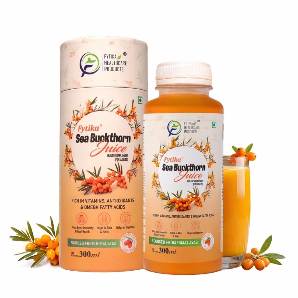 Fytika Sea Buckthorn Juice - 300 ML (PACK OF 1) | Pulp Concentrate Made for Your Total Body Care & Wellness | Rich in Vitamin C, Omega 3, 6, 7, 9 & Antioxidants | For Men & Women-image-7