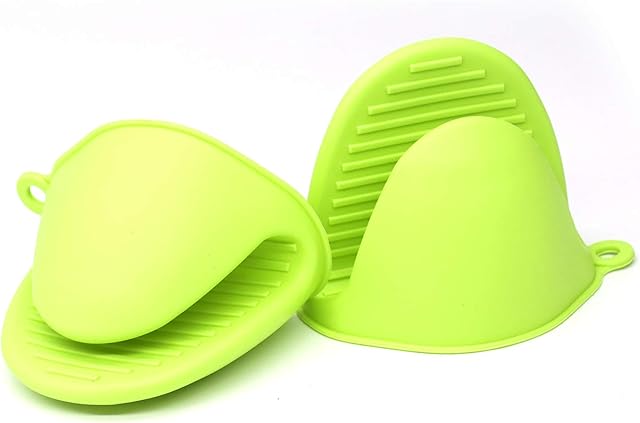 Silicone Pot Holder Pinch Grips 2PCS Mitt Cooking Pinch, Non Slip Mini Oven Mitts Heat Resistant Pot Holder Mini for Kitchen Cooking Baking Grilling from Hot Plate Pot Dish and Bowl