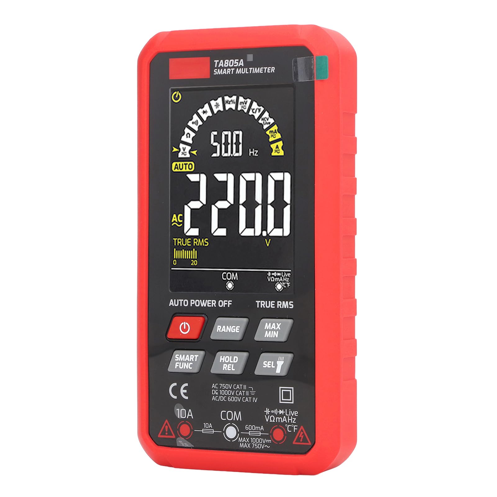 Multimetro Digitale Tester Automatico di Resistenza Tensione Corrente Ad Alta Precisione per Elettricisti Materiale ABS Rosso