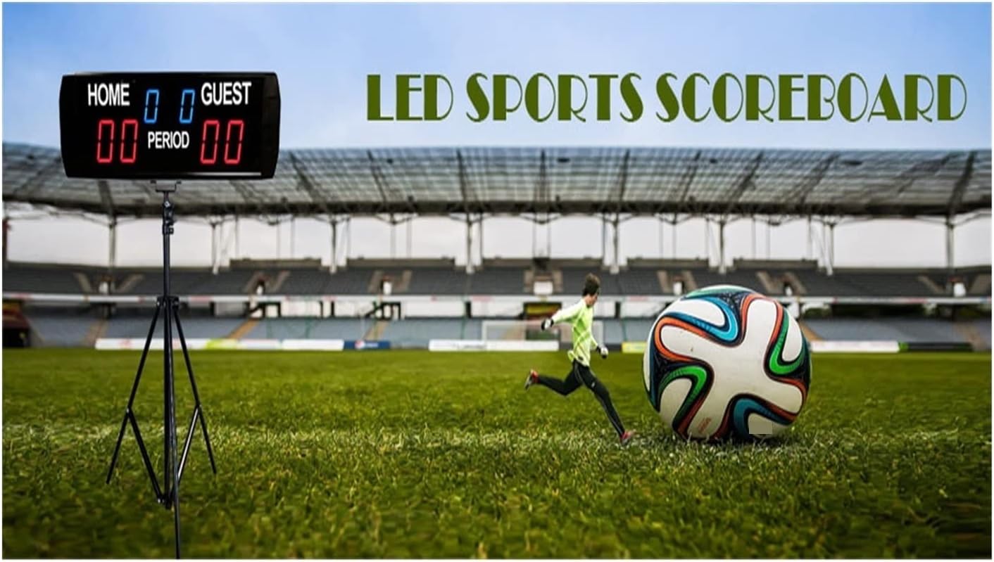 Scoreboard, Basketball Scoreboard & Timer Shot Portable Tabletop Scoreboard Wall-Mount Scoreboard Digital Scoreboard With App Control Aluminum Electronic Led Scoreboard Digital For Football for Multi