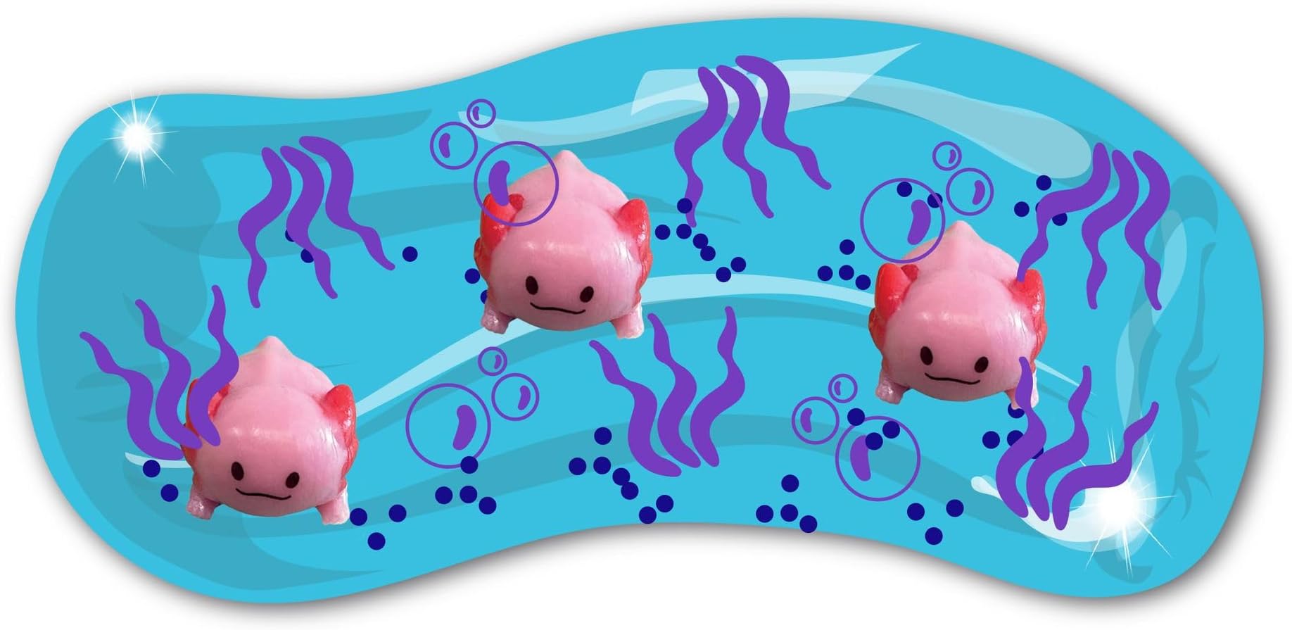 Axolotl from Deluxebase. Water Snake Fidget Toys for Stress & Anxiety Relief, Sensory Toy for Kids & Adults, Ideal for Autism and Party Favours.