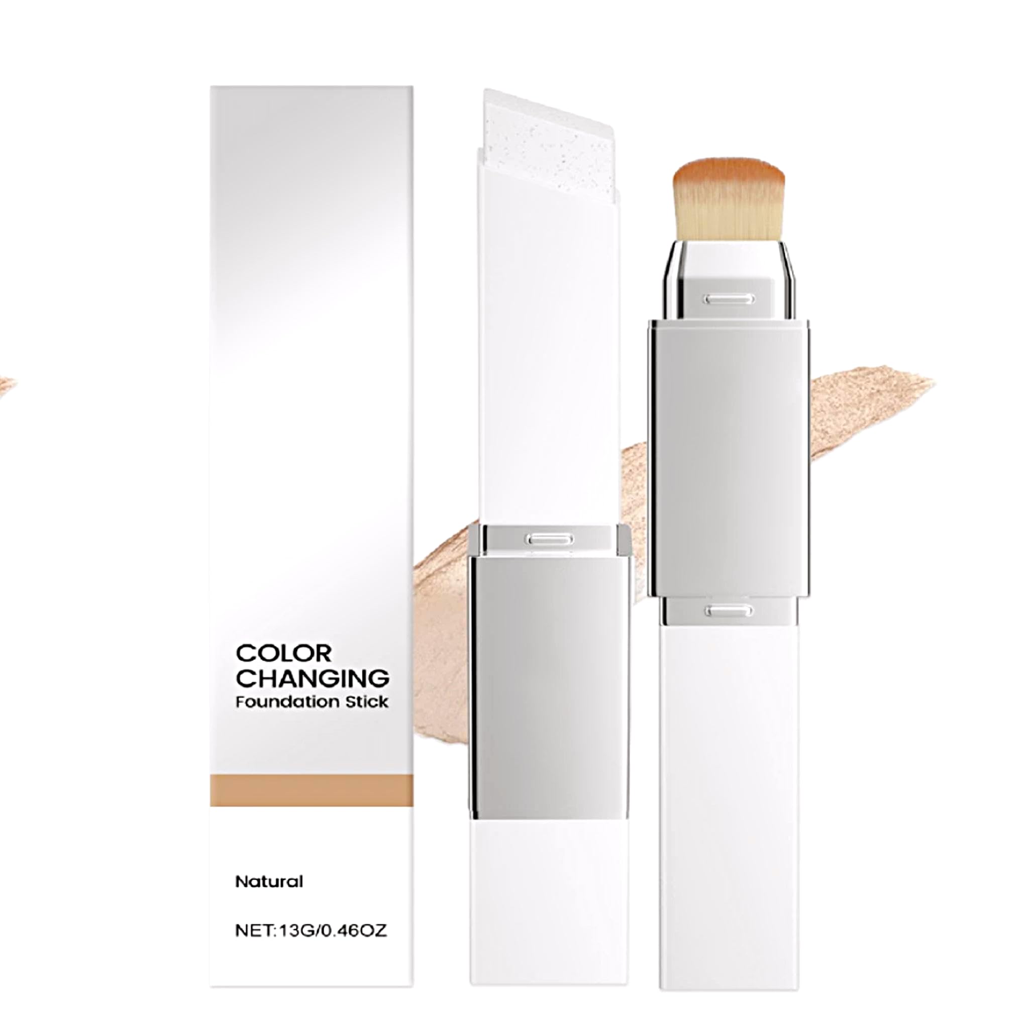 Blanc Cover Cream Stick V – Korean Color Changing Foundation Stick with Volufiline & Collagen – White Foundation Sticks for Dewy Skin–Korean Makeup Foundations Sticks with Detachable Brush (Natural)