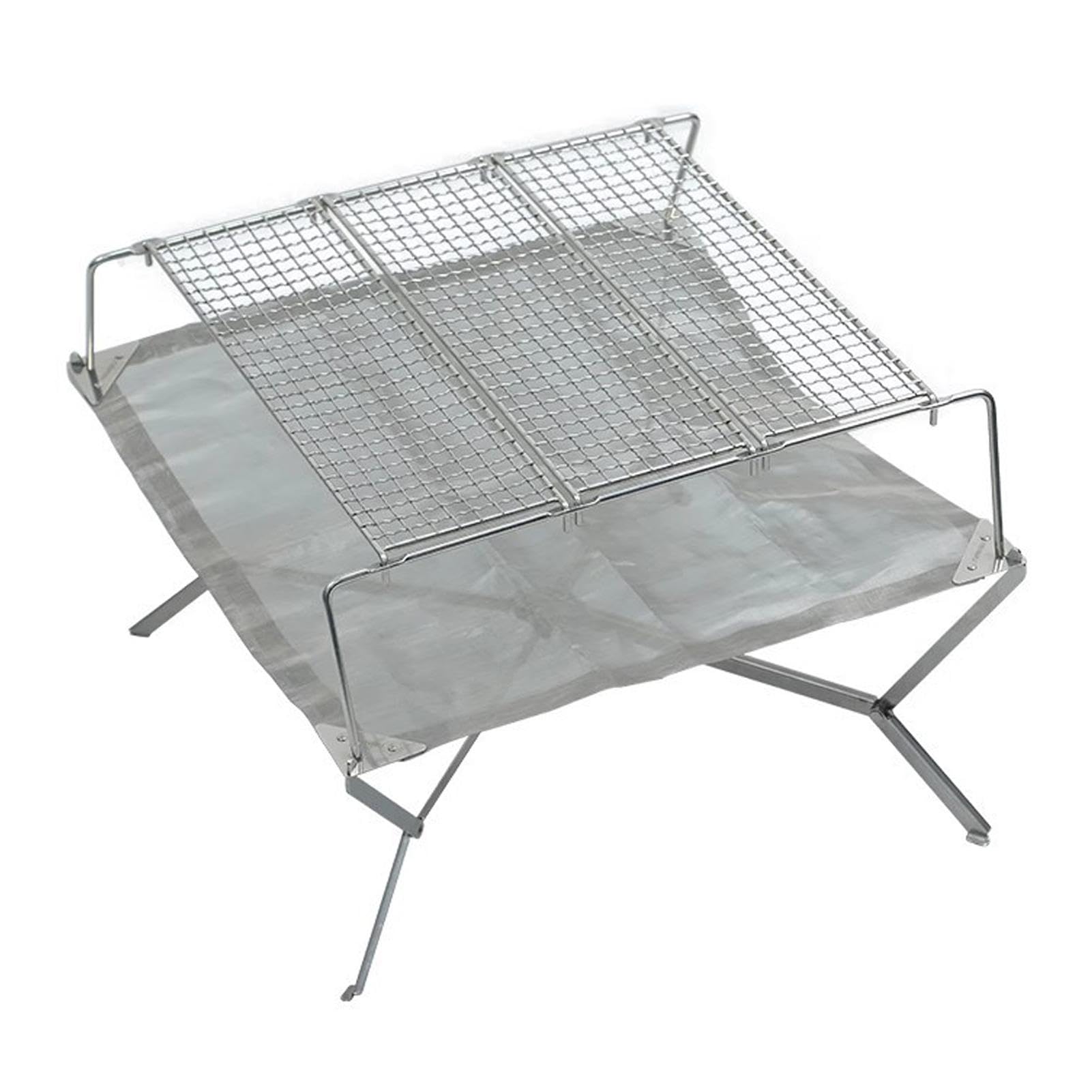 Barbecue portatile a carbonella, portatile, pieghevole, in acciaio inox, per cucinare all'aperto, escursionismo, campeggio, picnic | Griglia da campeggio portatile Griglia da campeggio pieghevole in acciaio inossidabile Griglia a carbone per picnic in