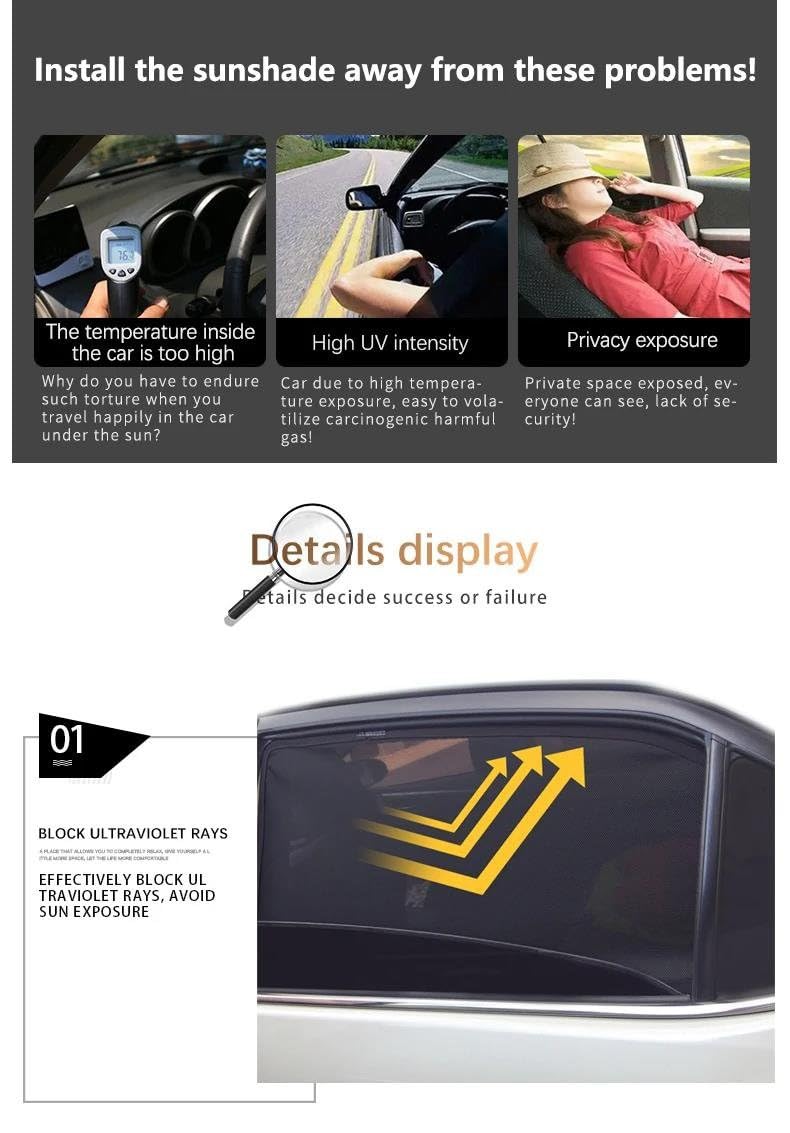 Magnetischer Sonnenschutz für Auto-Seitenscheiben, Netz-Sonnenschutz für Mitsubishi Pajero V93