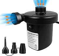 Weefeestar 130W Electric Air Pump for Inflatables - Fast Inflator Deflator with 3 Nozzles for Air Mattresses, Pool Floats