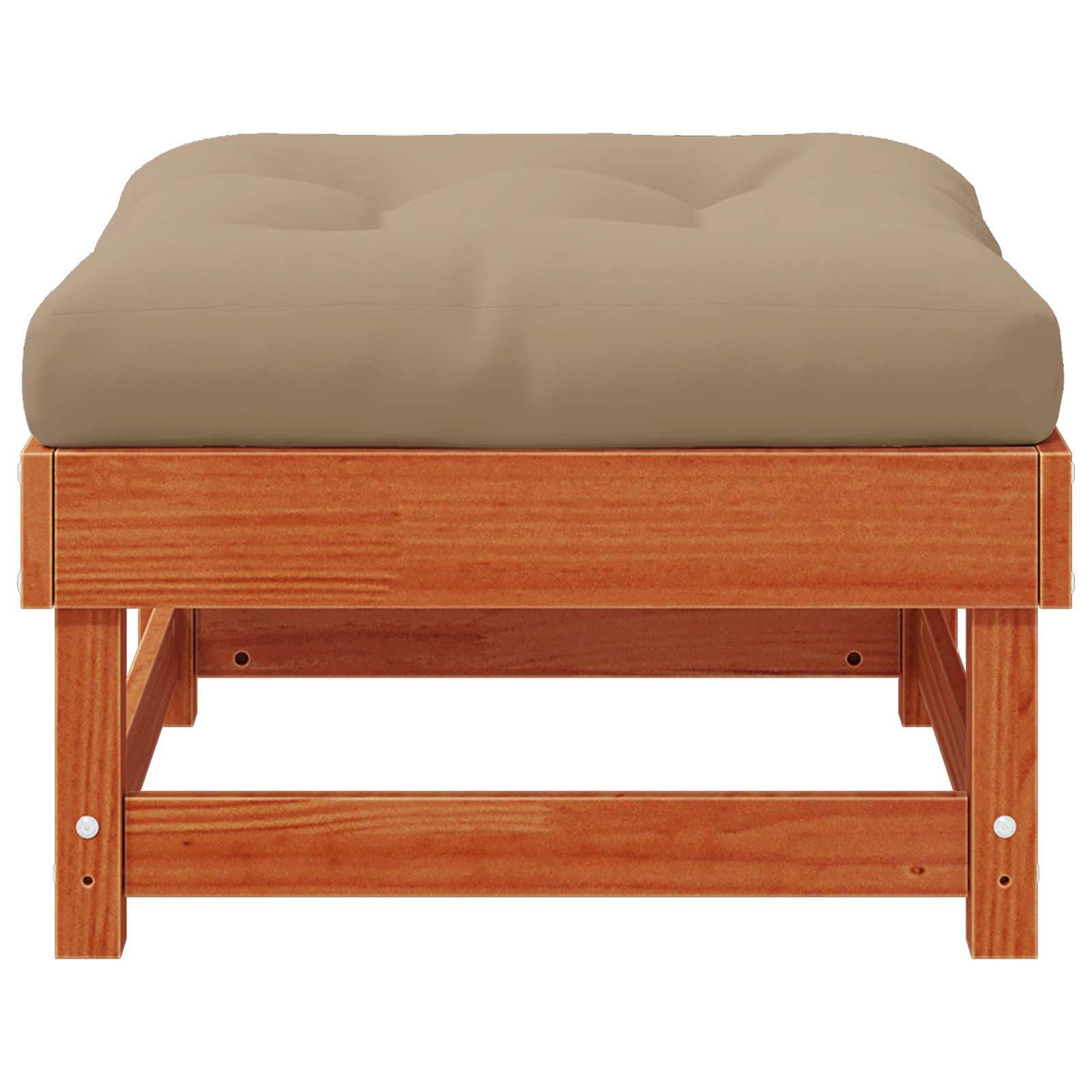 Reposapiés de jardín de madera maciza de pino con suelo de cera, juego de 2 unidades, 61 x 60,5 x 30 cm, módulo Lounge ampliable para terraza, balcón, exterior relax