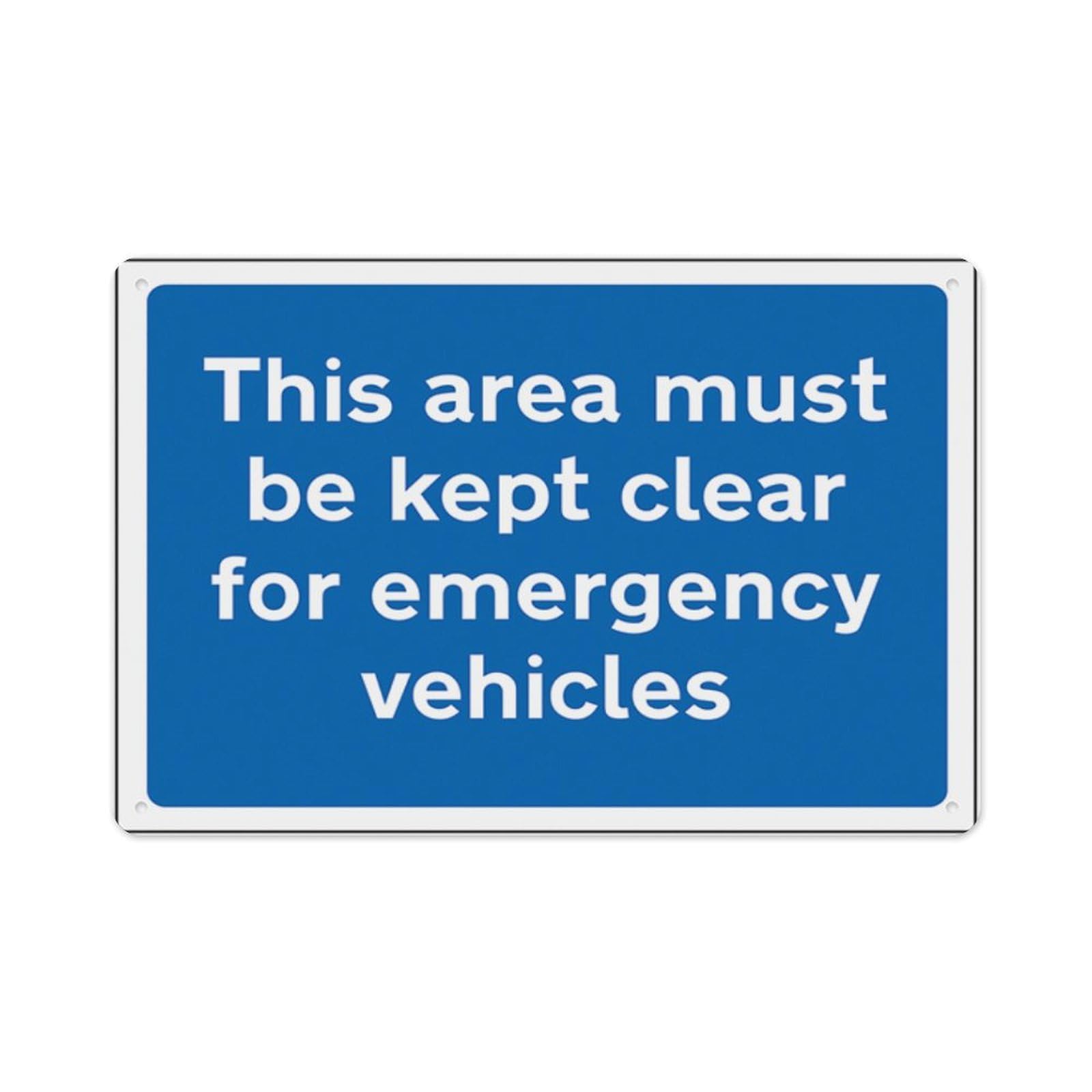 peiyeety This Area Must Be Kept Clear For Emergency Vehicles Aluminum Tin Warning Signs For Home Outdoor Garden 8X12 Inches