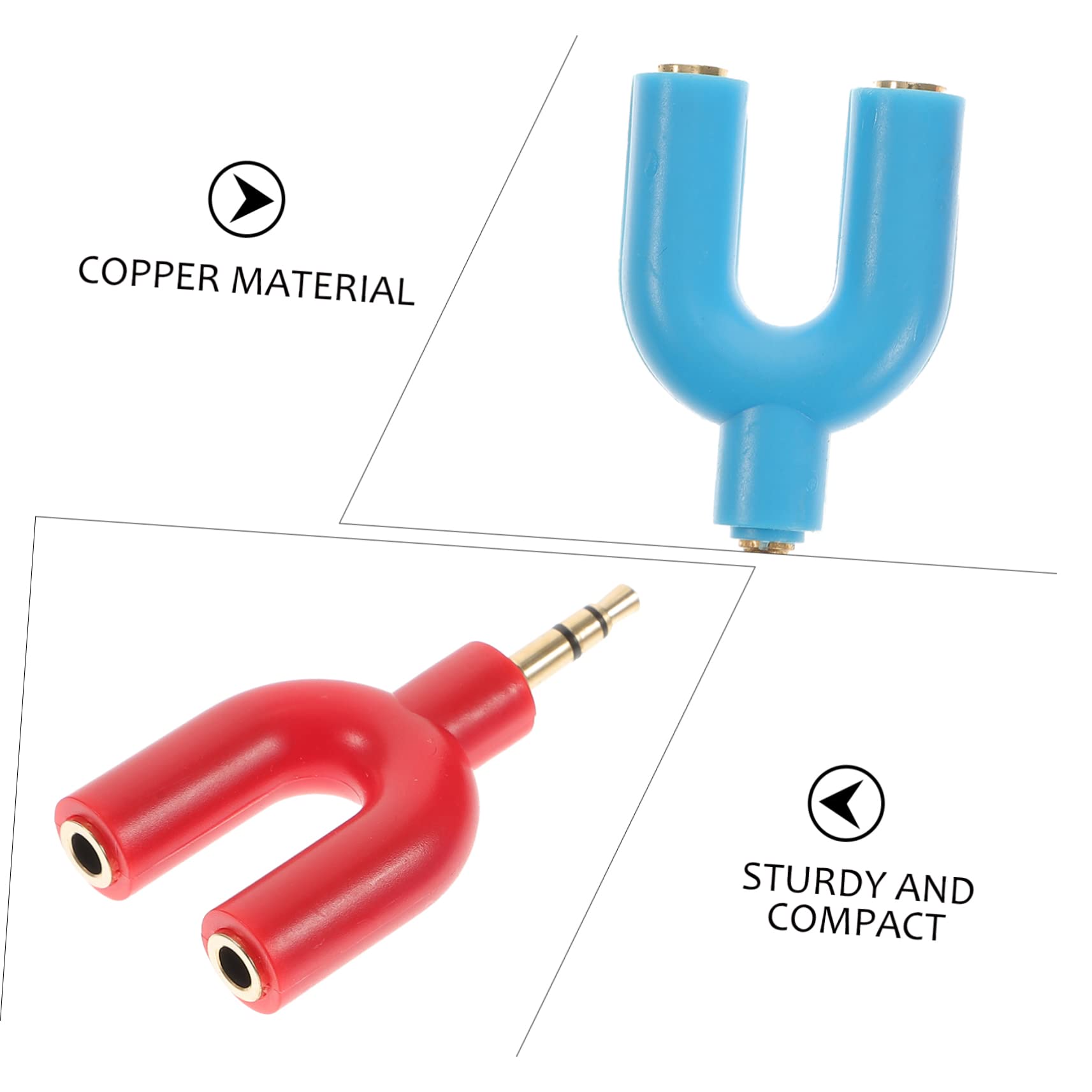 Abaodam 30pezzi Adattatore Splitter Audio Per Cuffie Compatibile Dispositivi Portatili Design Compatto e Leggero Facile Da Trasportare e Utilizzare