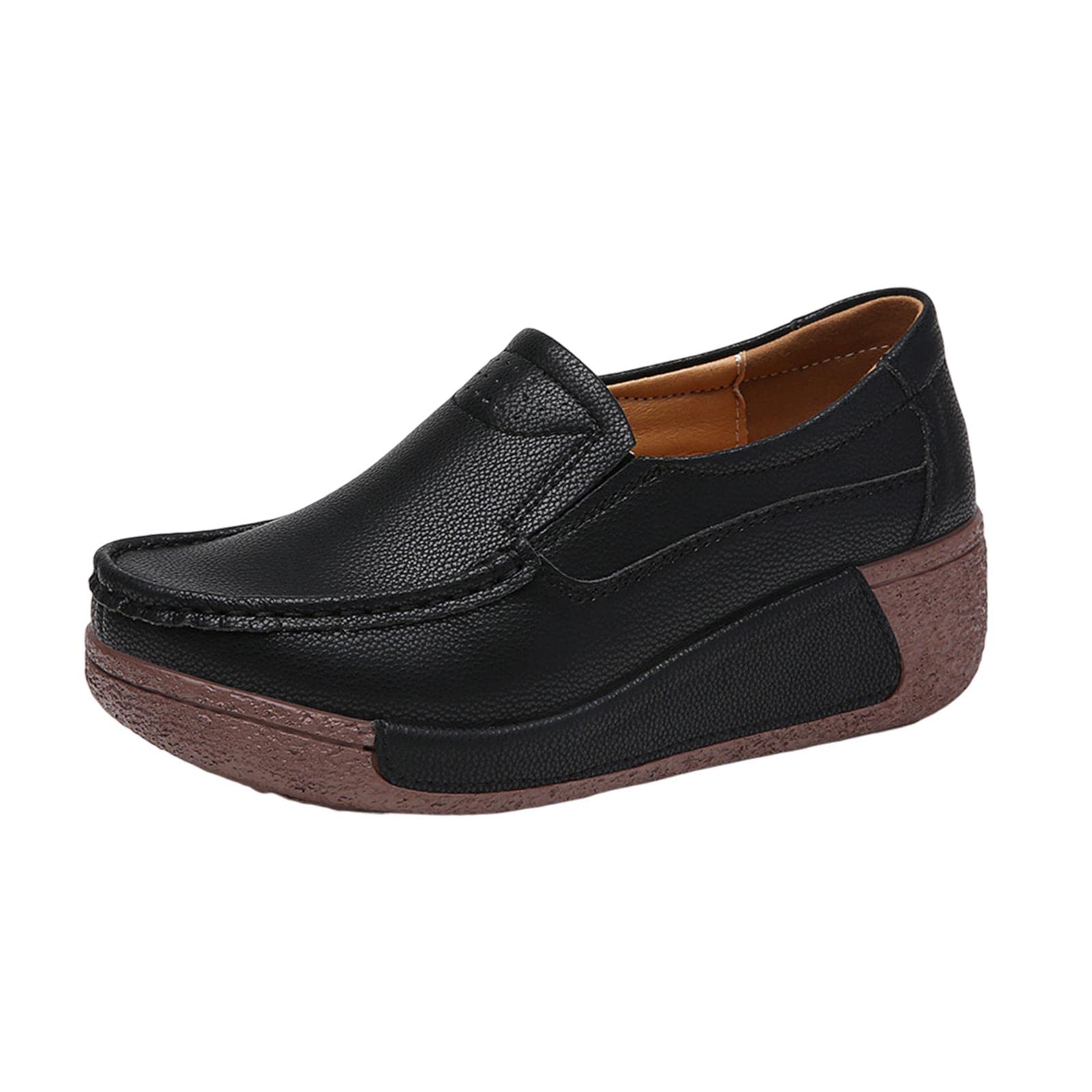 Women'S Casual Shoes Lightweight Platform Female Slip On For Outdoor 38 Black | Womens Shoes | Flats & Oxfords-image-35