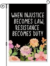 When Injustice Becomes Law Resistance Becomes Duty Garden Flag, Funny Anti Racism Yard Flags for Outdoors, Feminist Social Justice Yard Sign, Human Rights Equality Flag