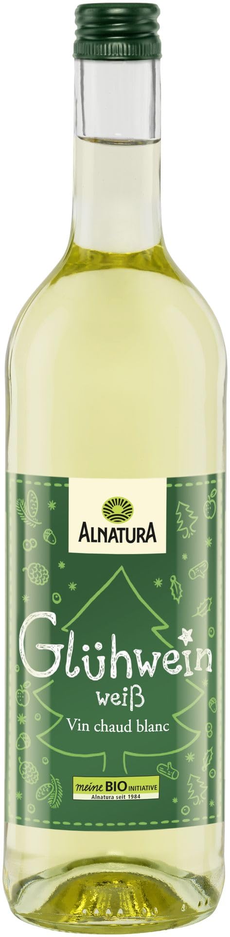 Alnatura Bio-Glühwein weiß 6 x 0,75 l | vegan, aus biologischer Landwirtschaft | Weißwein mit traditionellen Gewürzen | aromatisch, vollmundig, lecker | 100% Bio