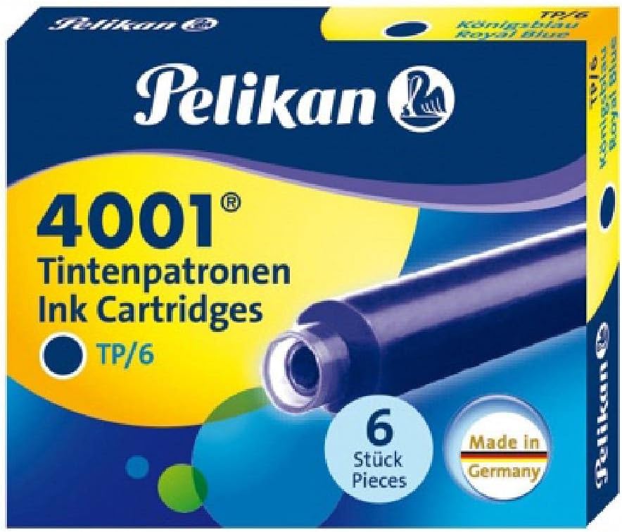Pelikan 4001 TP/6 Ink Cartridges Royal Blue Pack of 2