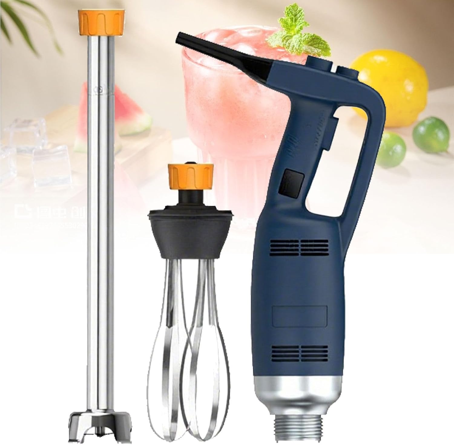 Multi-Functional Portable Blender，Commercial Handheld Blender, High Power, Continuously Variable Speed, Stainless Steel Blades, Suitable For Soups, Sauces, Mashed Potatoes, Cream, etc.