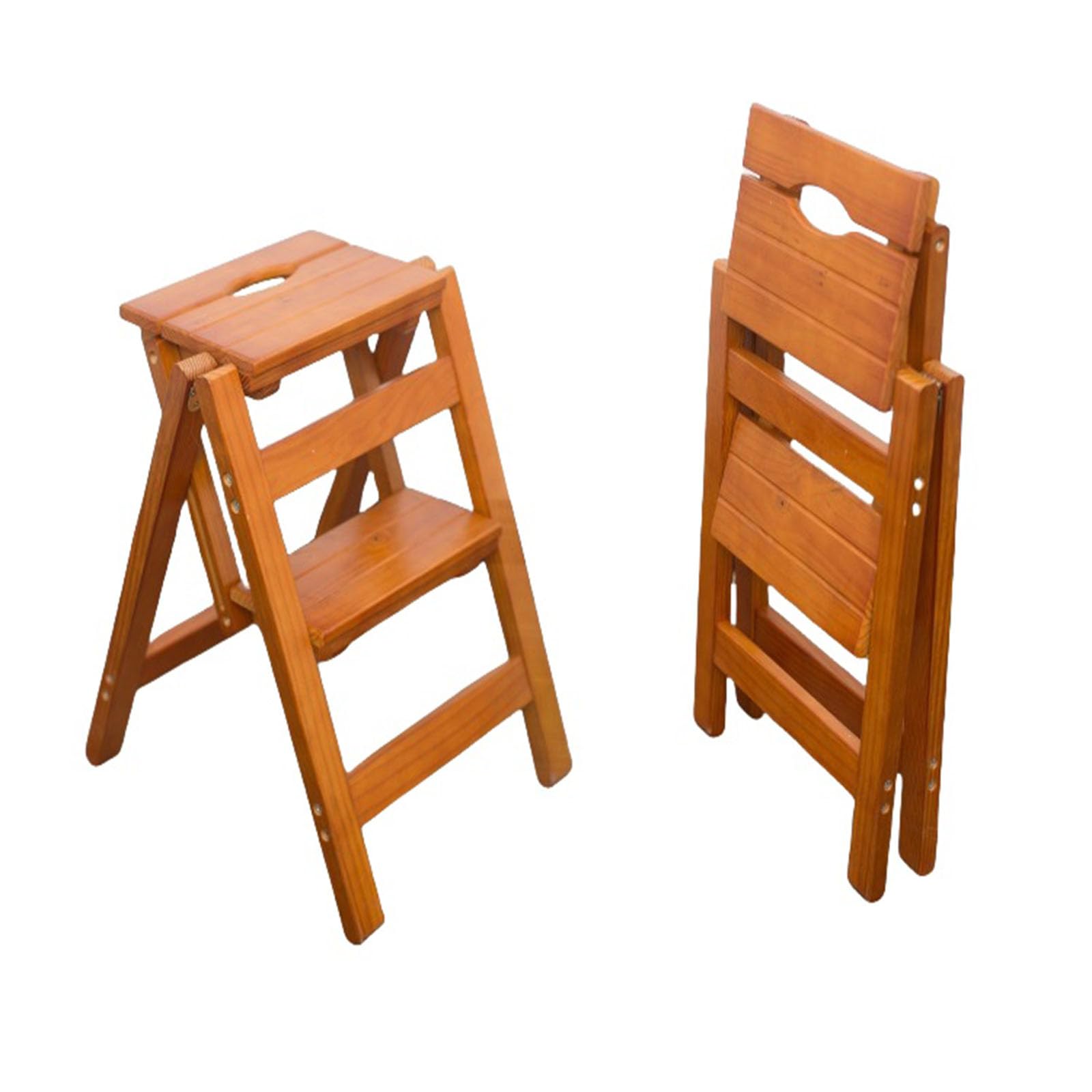 Taburete plegable de madera para biblioteca y cocina compacta
