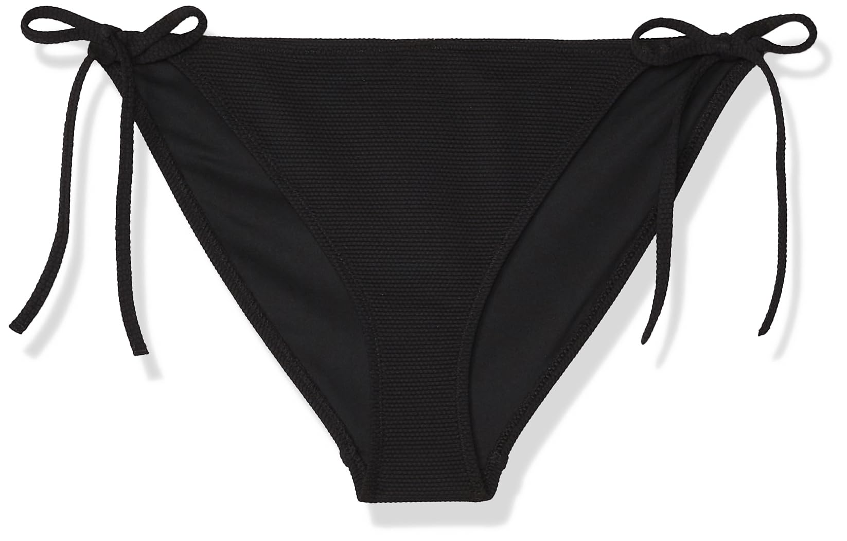 Calvin Klein Women's String Side Tie Bikini Bottoms with Logo Badge, Black (Pvh Black), XS