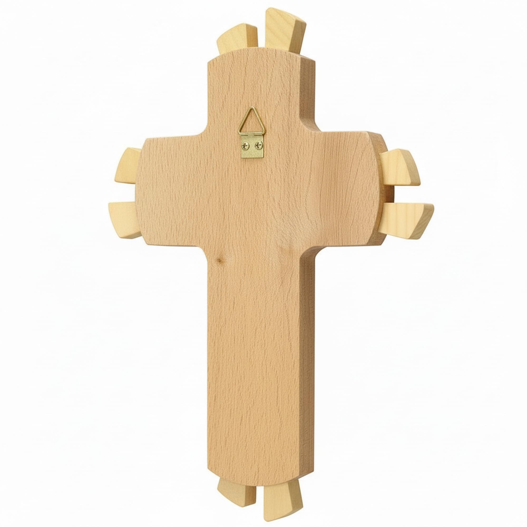 Kalner Präsente Crucifix en bois de hêtre mural moderne