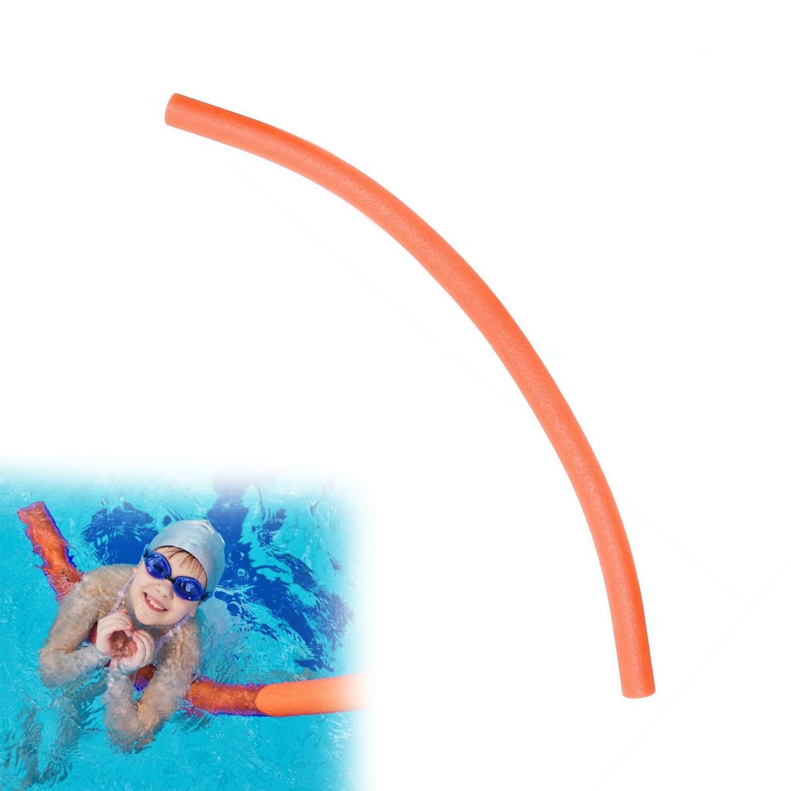 Black Pool Noodles, 60 Inch Foam Water Noodle for Swimming, Floating, and Water Aerobics, Multi Purpose Buoyancy Aid for Lake Pool Beach, Adult Kid (Orange)