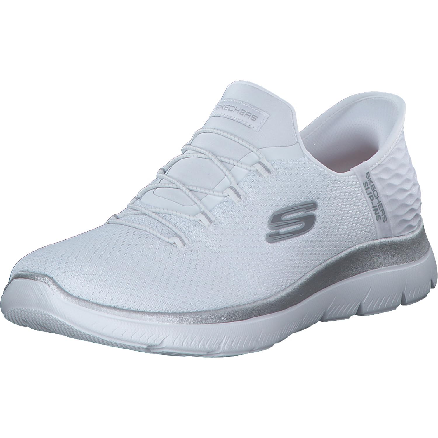Skechers Women's Summits Diamond Dream Trainers, White Silver, 7 UK