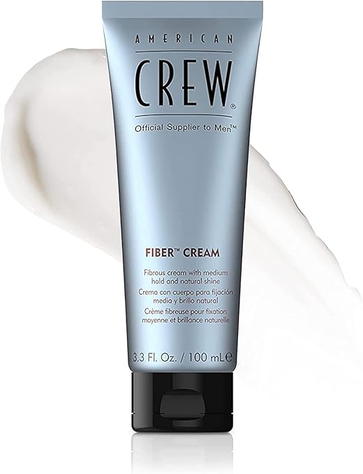 American Crew - Fiber Cream, Crema de Peinado para Hombre, Moldea el Pelo, Aporta Textura, Cuerpo y Flexibilidad, Aumenta el Brillo, Acabado Natural, de Fijación Media - 100 ml
