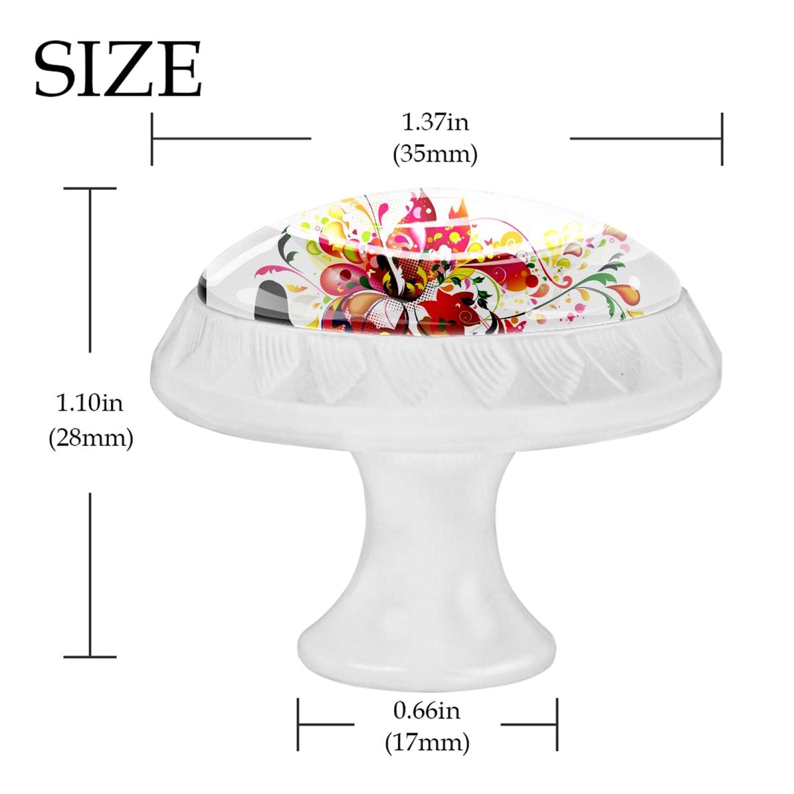 12 Pezzi Bianco Rotondo Cabinet Pomelli Femminile Signora Rosso Fiore Capelli Stile
