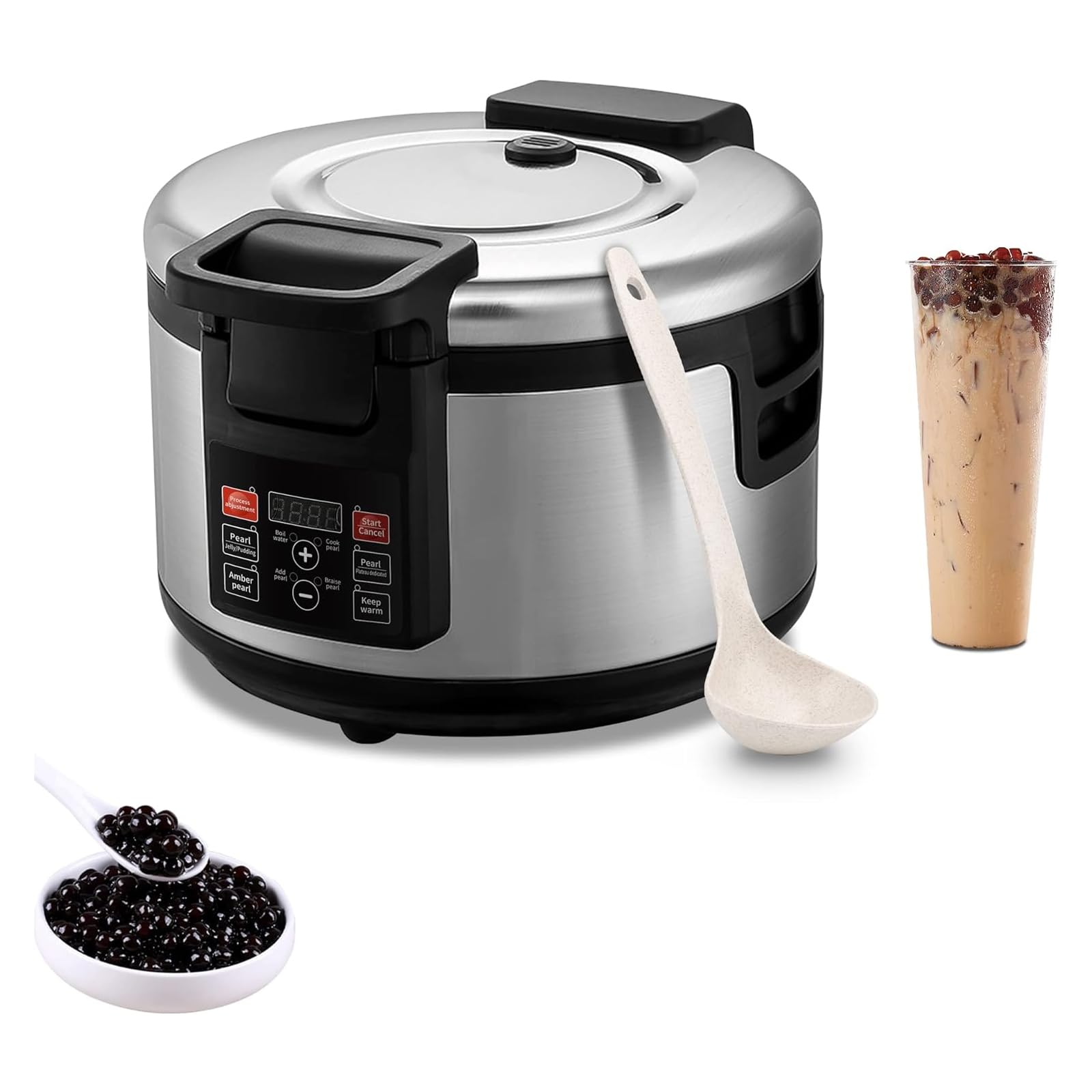 YOtat Commercial Boba Maker 5/9/12/16L, Automatic Pearl Tapioca Cooker for Boba Tea & Bubble Tea & Milk Tea, Boba Cooker with Touchscreen (A 16L)