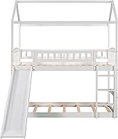 Vista 16 de Marco de litera con tobogán, no necesita somier, gris, individual sobre individual