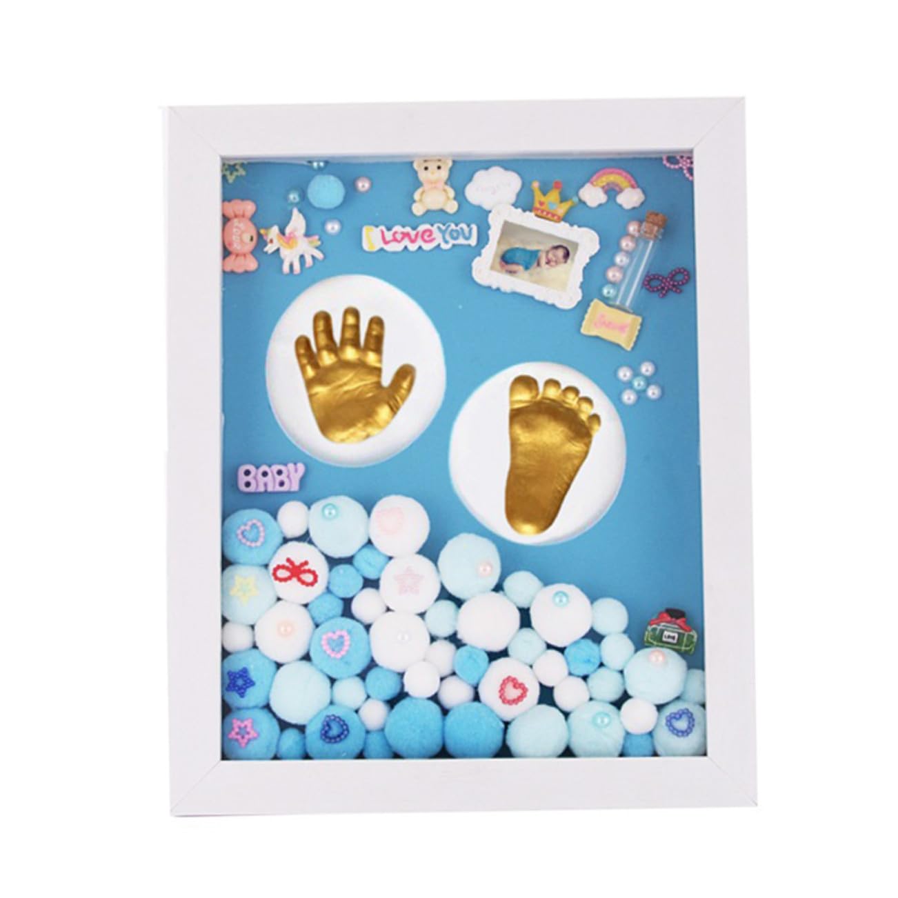 Marco de Recuerdo para Huellas de Manos y Pies Ñiño Acrílico Obsequio Personalizado para Bautizo