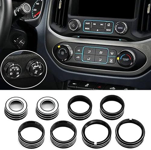 Miniatura 9 de Cubierta de perilla AC compatible con Chevrolet Chevy Colorado GMC Canyon 2015-2022 Consola de control climático automático Señal 4WD Cubierta