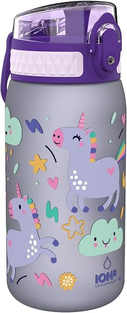 Ion8 Leak Proof Kids' Water Bottle, BPA Free, Unicorns