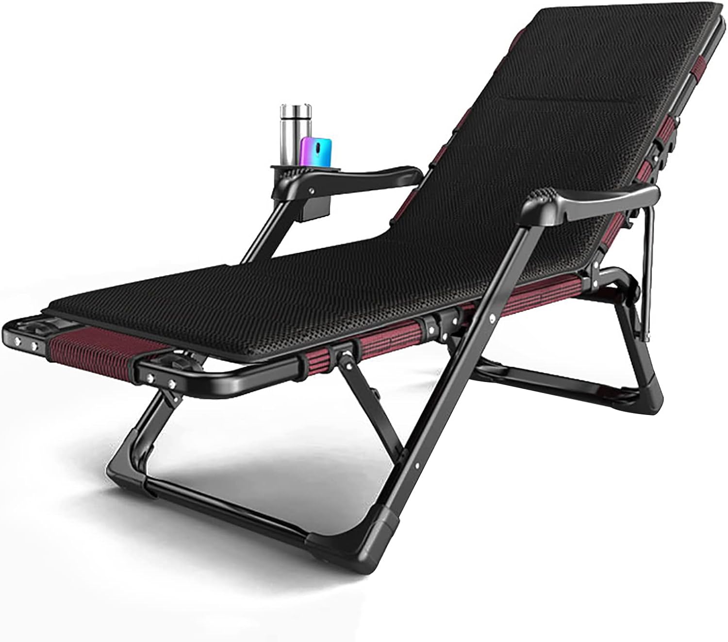 Zero Gravity Chair Reclining Lounge Chair Recliner Padded with Removable Cushion and Tray Ergonomic Patio Recliner Folding Reclining Chair for Indoor and Outdoor (Green A)
