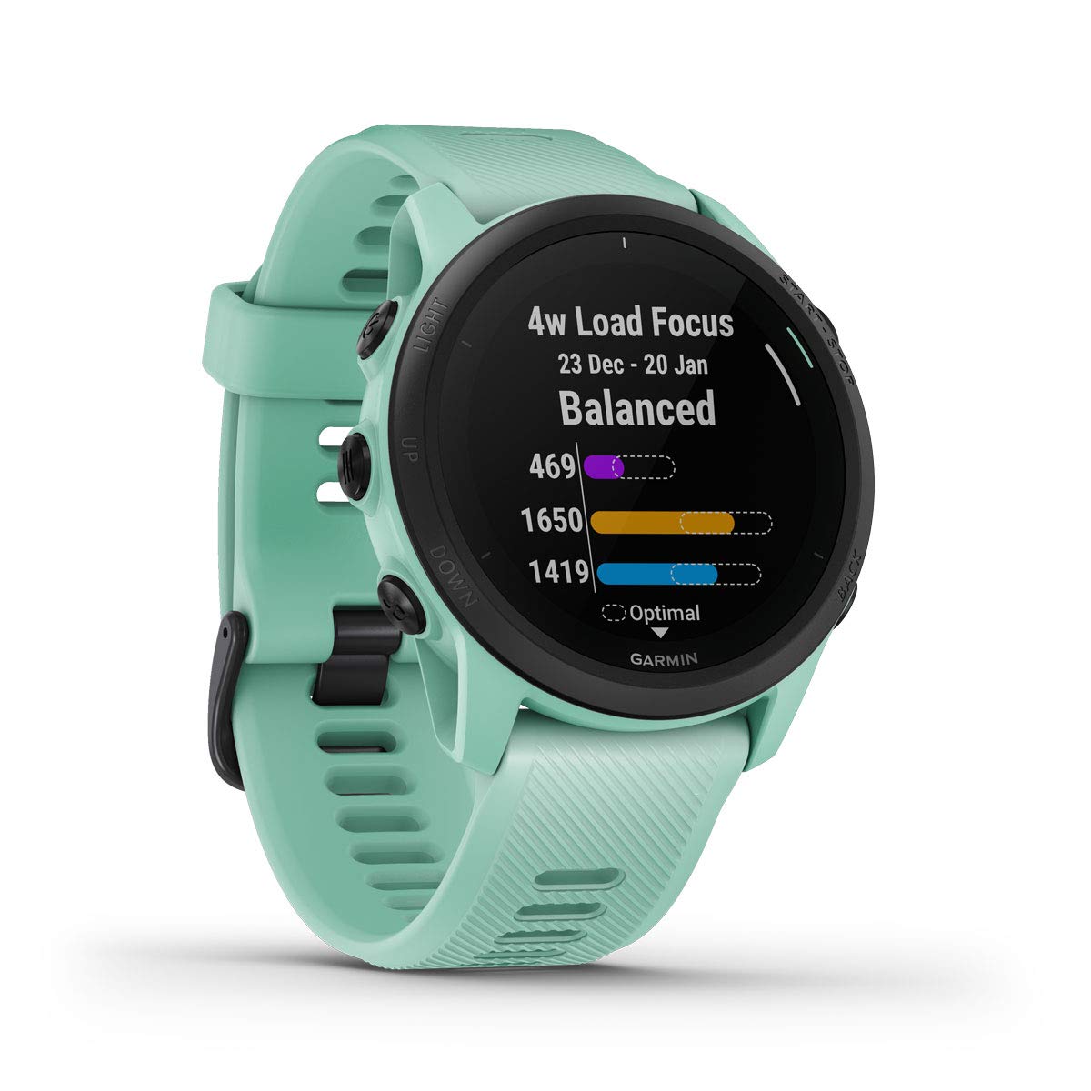 Garmin Forerunner 745, GPS per la corsa, Display MIP da 1,2", Distanza, Passo, Cardio, HRV, VO2max, Piani gratuiti per 5K, 10K e mezza, Musica, GarminPay, Notifiche (Neo Tropic)