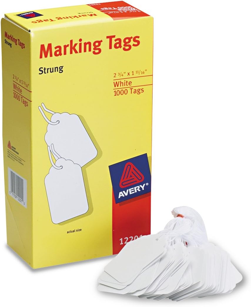 12201 Medium-Weight White Marking Tags, 2 3/4 x 1 11/16 (Box of 1000)