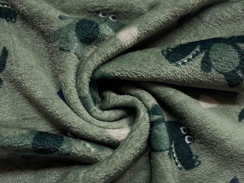 Tissu polaire réversible menthe poussiéreuse douceur premium 5m