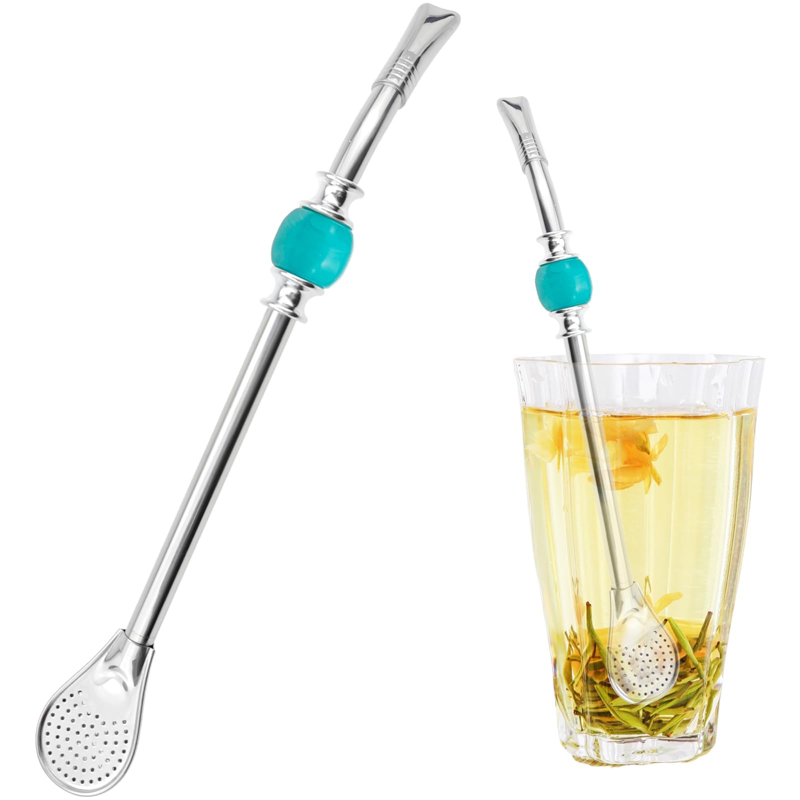 Cannucce Per Yerba Mate Premium, Cannucce In Acciaio Inossidabile Cannucce Riutilizzabili Per Yerba Mate Con Perline Colorate Filtro Rimovibile
