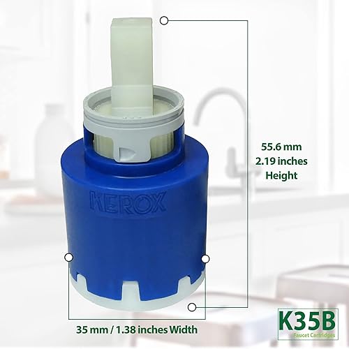 Miniatura 4 de Kerox NKJ35A - Cartucho de repuesto con rotación derecha, kit de reparación para grifo monomando Kerox - 1.378 in