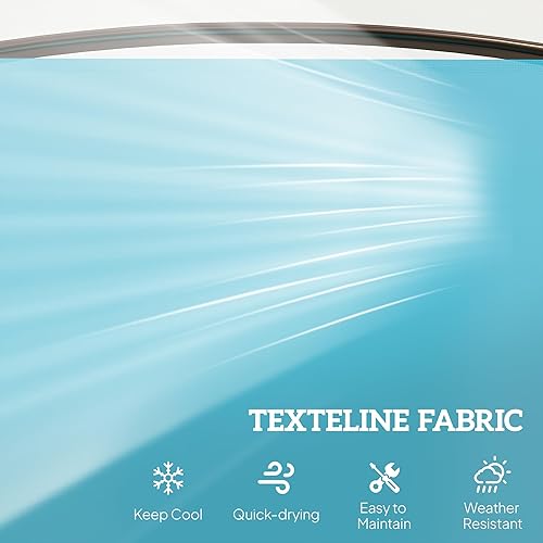 Miniatura 4 de Outsunny Banco planeador para exteriores con mesa central, marco de metal, sofá biplaza para patio con tela de malla transpirable y reposabrazos