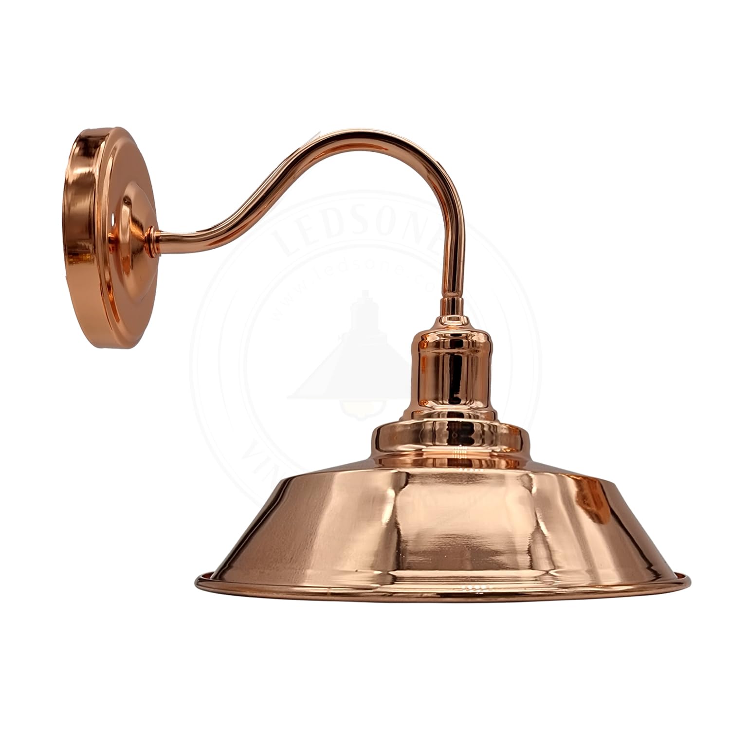 Vintage Industrial Rose Gold Retro Wall Light Sturdy Metal Lamp Shade Lights Classic Style Electroplated Finish E27 lamp Base Home Office (Without Bulb, Wide)