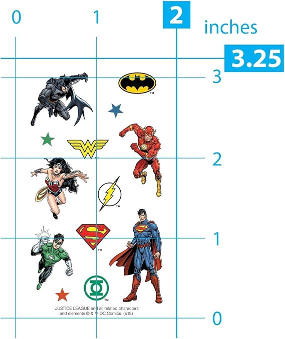 Playhouse DC Comics Justice League Pack of Three Perforated Sticker Half-Sheets