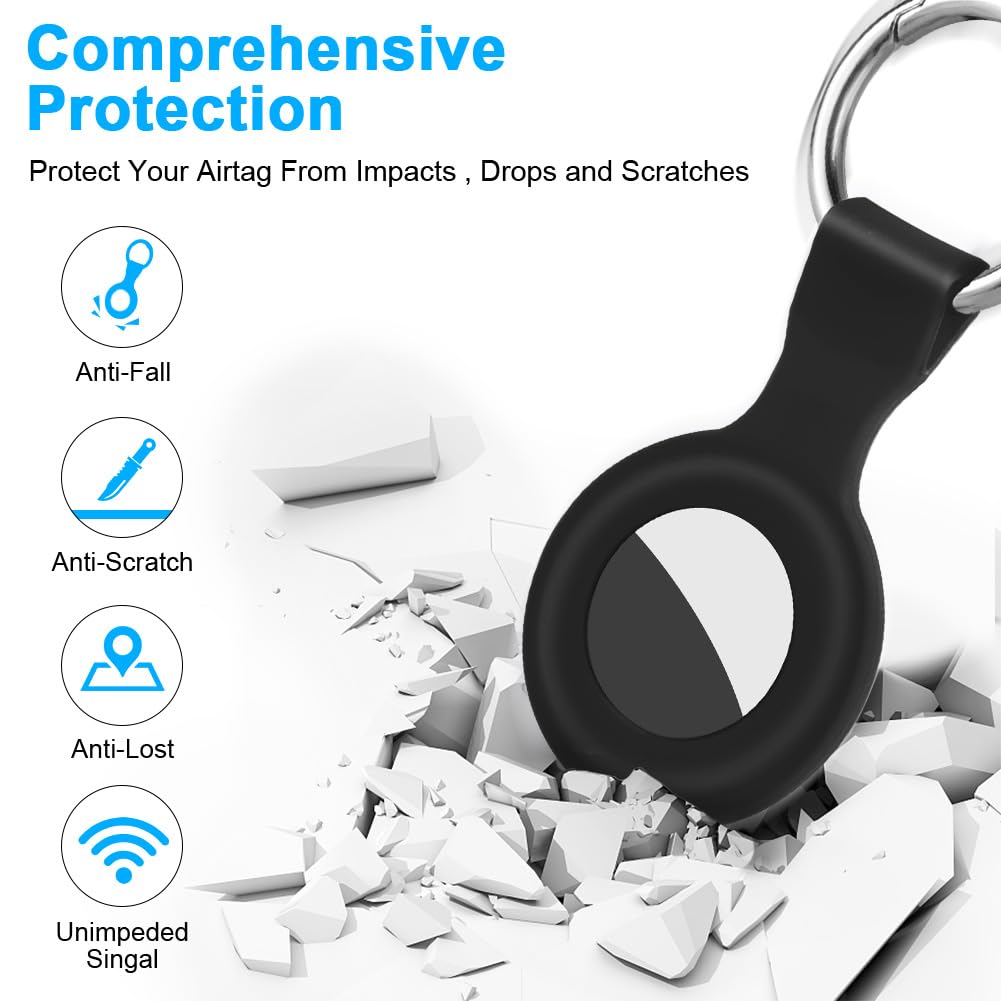 Ainiv Llavero para AirTag, 1 Pieza Llaveros para AirTag Funda Protectora de Silicona, Localizador Keychain Portátil Antipérdida, Protectora Funda Mascotas y Mochilas — view 12