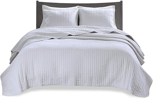 Miniatura 8 de Madison Park Keaton Juego de colcha casual con costuras de canal para todas las temporadas funda de cama fundas de cama tamaño completo y queen 898
