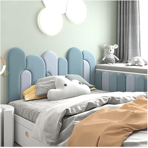 Miniatura 8 de Paneles de pared tapizados, Cabecera para despegar y pegar, acolchado de pared 3D anticolisión, papel tapiz recubierto de cuero extraíble con cojín