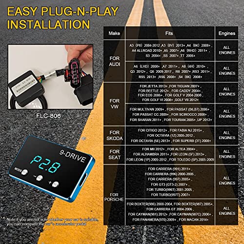 BY-J Throttle Response Controller, 9 Drive 9-Mode FLC-852 Car Electronic Throttle controller, Compatible with TOYOTA Camry/Corolla/Highlander/RAV4/Avalon/Hilux/Sienna