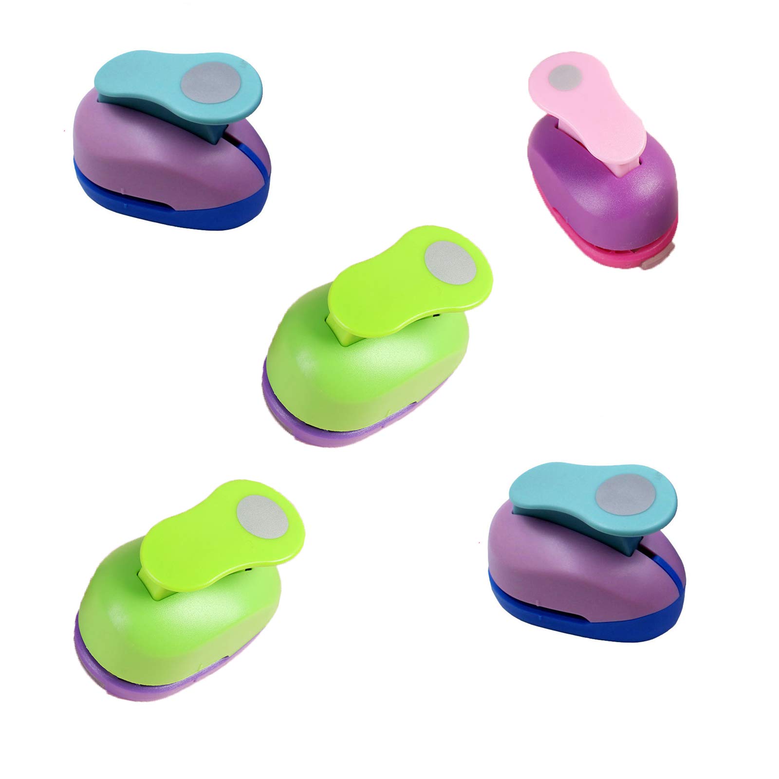 SEIWEI Juego de punzones para manualidades, perforadores de papel circulares creativos para papel de álbum de recortes (color al azar) 5 unidades