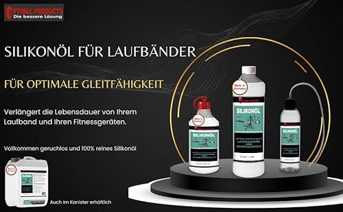 Optimal Products Universelles Wartungsöl für Fitnessgeräte Silikonöl für Laufbänder & Sportgeräte 250 ml mit Pipette