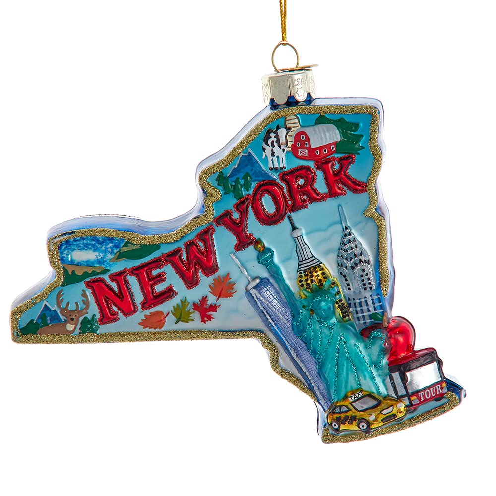 Carte de New York ornement de Noël Kurt Adler en verre