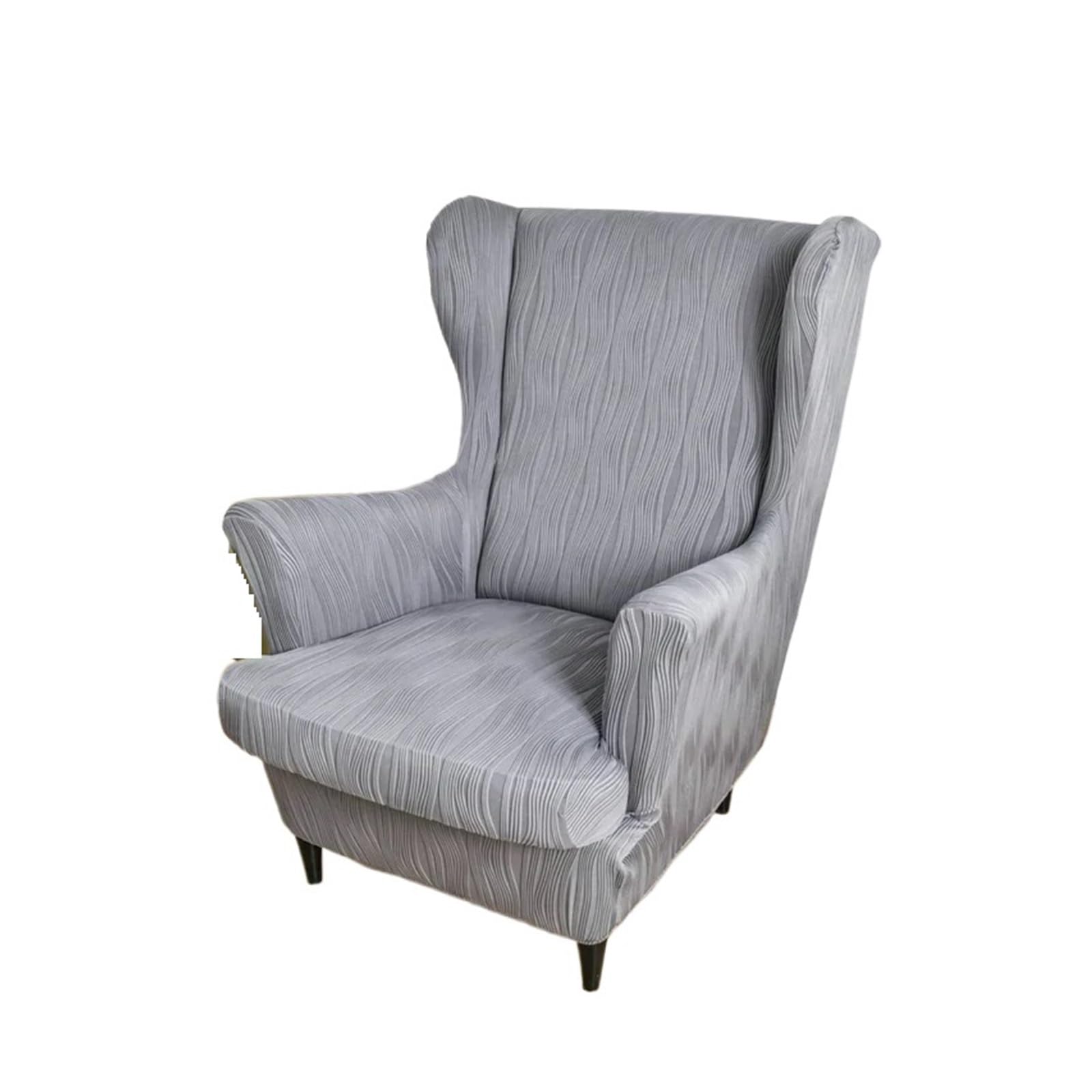 GCYEIDMA Wing Chair Slipcover Wingback Chair Covers Stretch Wing Armchair Cover with Seat Cushion Elastic Sofa Slipcovers Single(A2 Wingchair Cover)