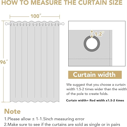 Miniatura 2 de H.VERSAILTEX Cortinas de patio 100% opacas, con aislamiento térmico para puertas correderas, paneles de ventana extra anchos, cortinas de bloqueo de