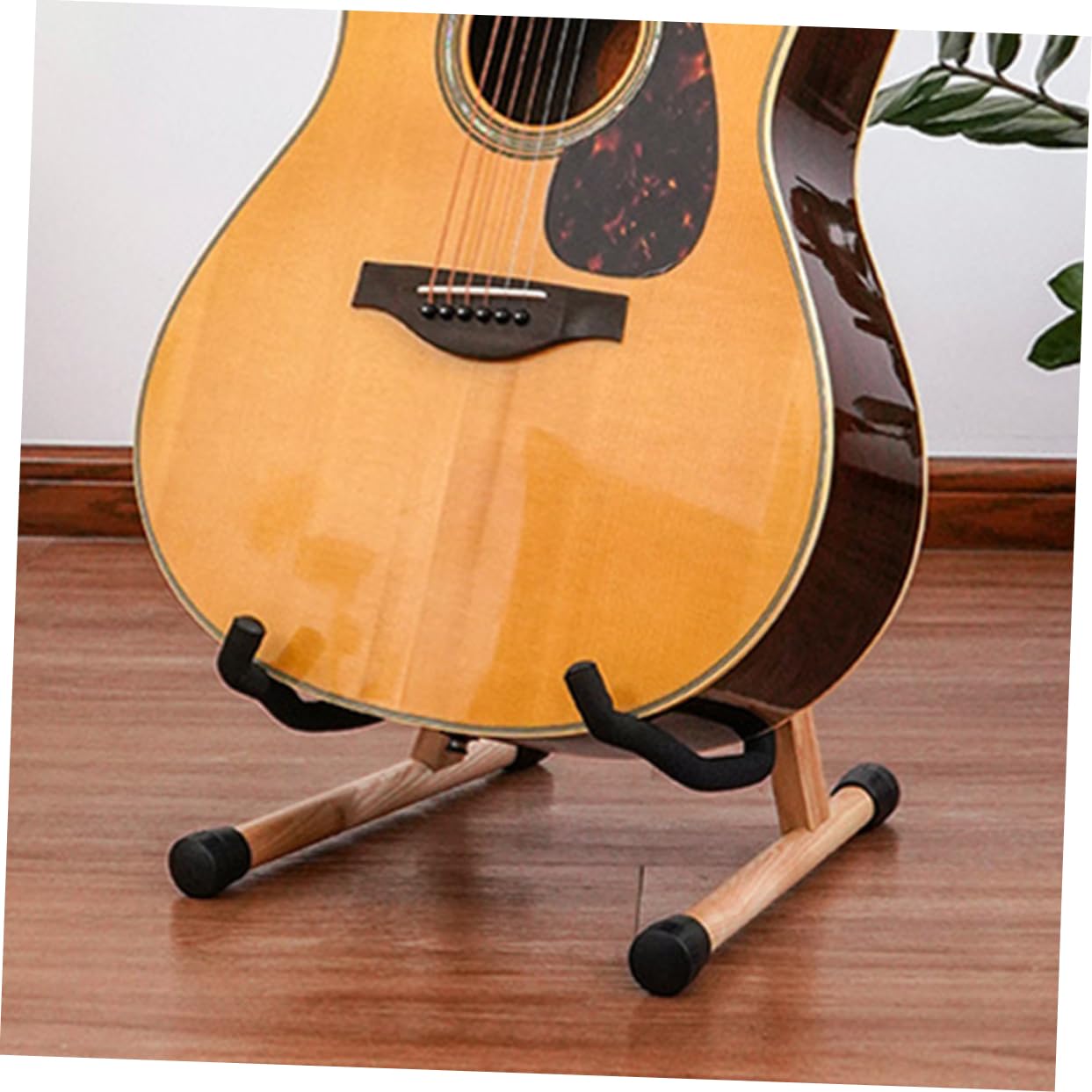 Gatuida Soporte de Guitarra de Suelo Plegable de Madera y Hierro para Ukulele, Diseño Versátil Marrón Adecuado para Músicos y Exhibición