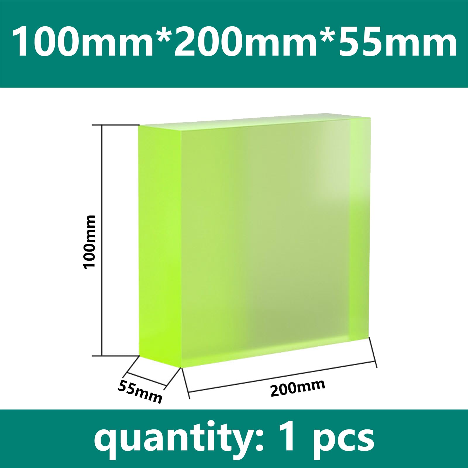 Blok poliuretanowy | Solidny blok PU 100 mm x 200 mm do obróbki przemysłowej CNC(55mm)